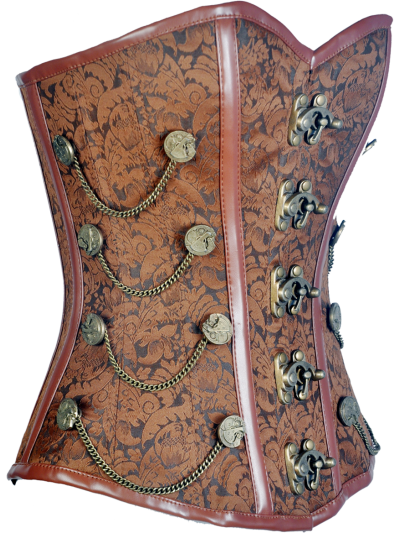 Corsage Vollbrust Steampunk braun Corsage Vollbrust Steampunk braun